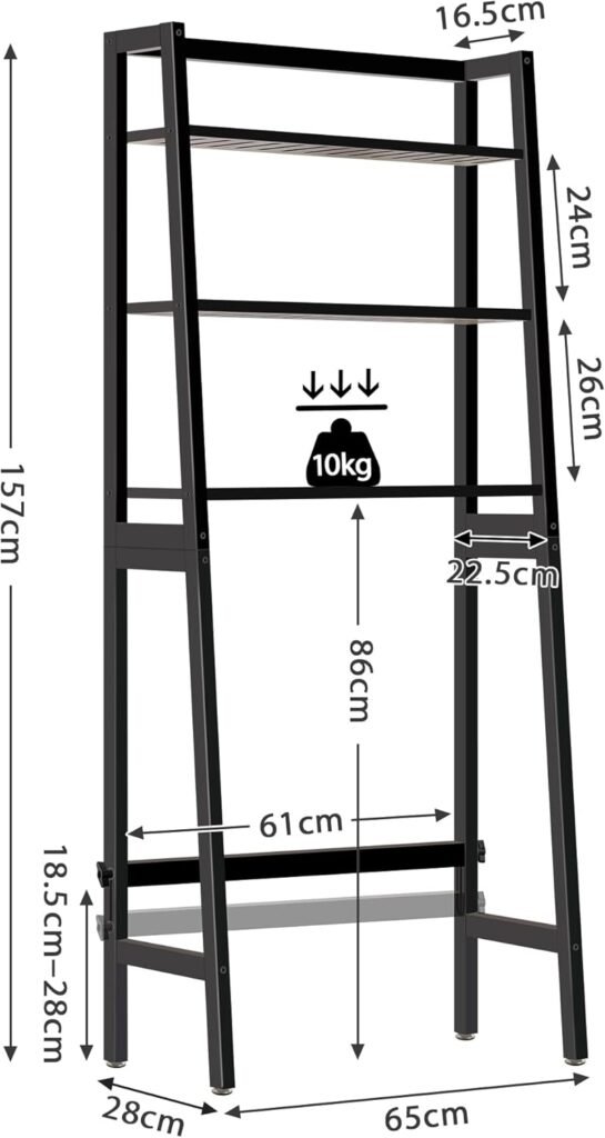 Zwarte toilet plank met 3 lagen opslag en toiletpapierhouder voor boven het toilet