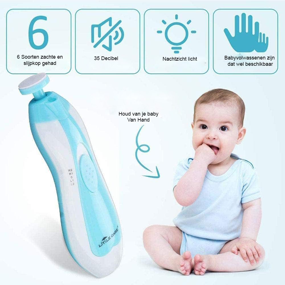 **Baby Nagelvijl** * 6 vijlkoppen * USB oplaadbaar * LED verlichting
