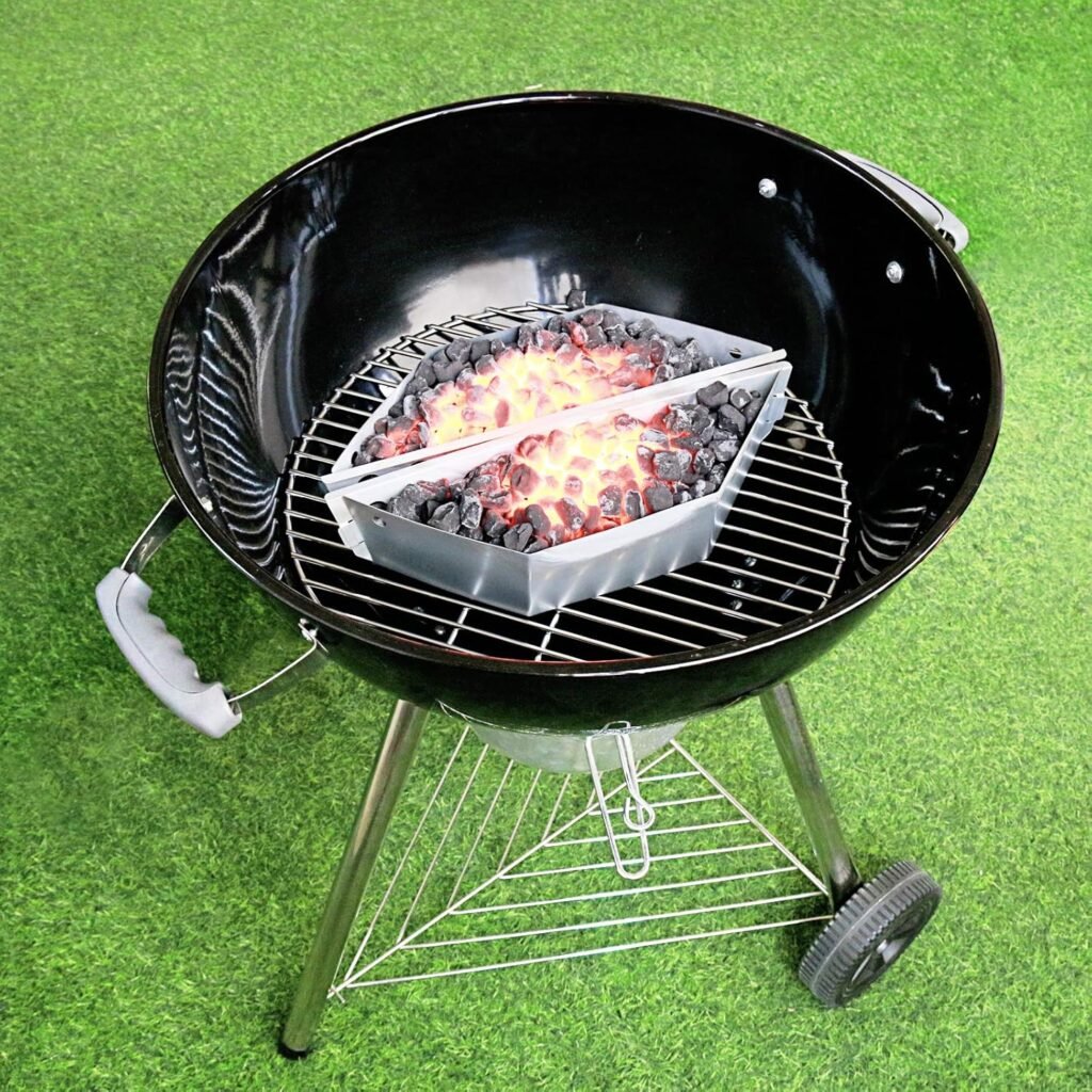 Houtskoolmandjes set 2 stuks voor 57 cm kogelbarbecue brikettenhouders voor indirect grillen BBQ accessoire geschikt voor One-Touch en Master-Touch