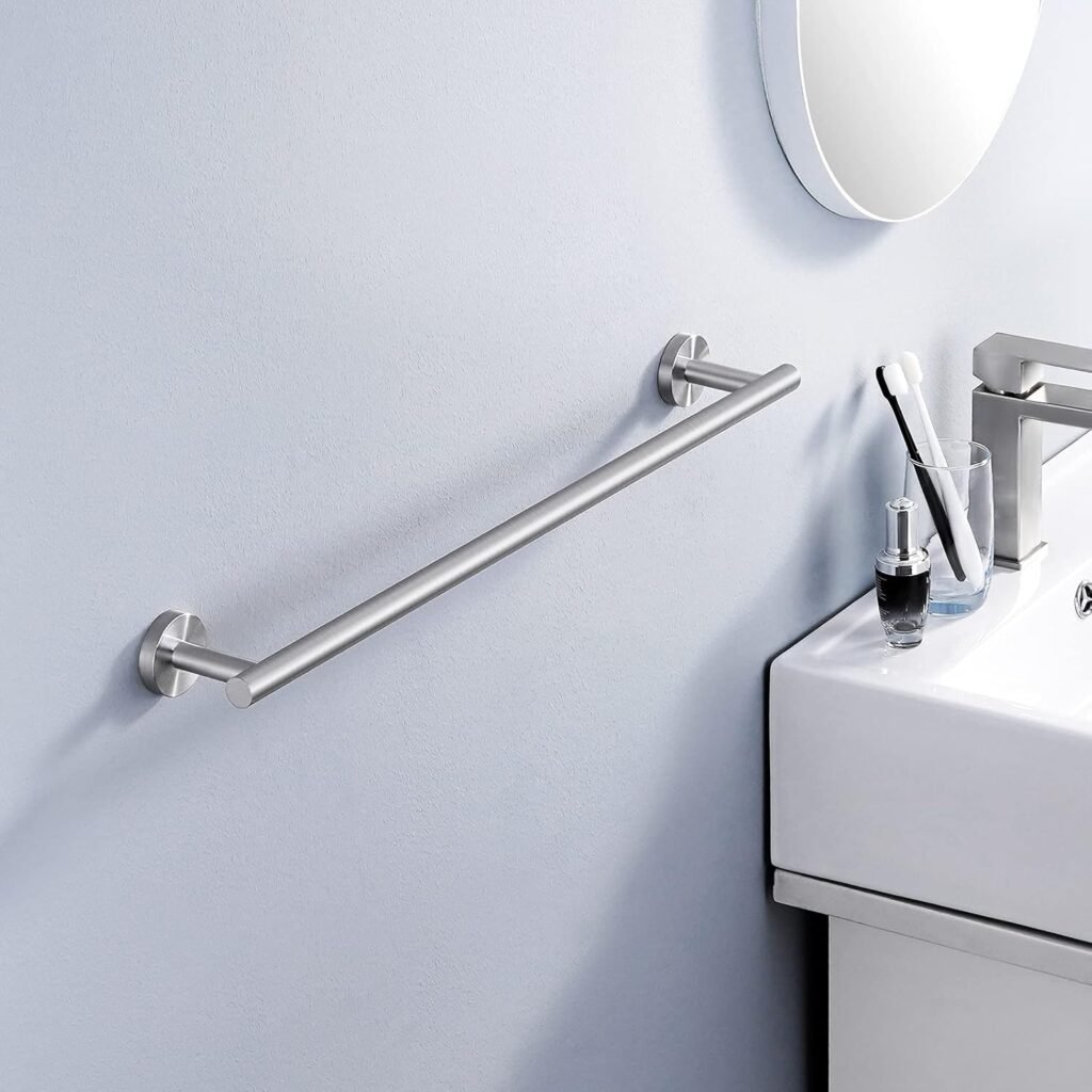 Zelfklevend RVS handdoekrek van 60 cm met wandmontage en geborstelde afwerking voor badkamer, keuken en woonkamer