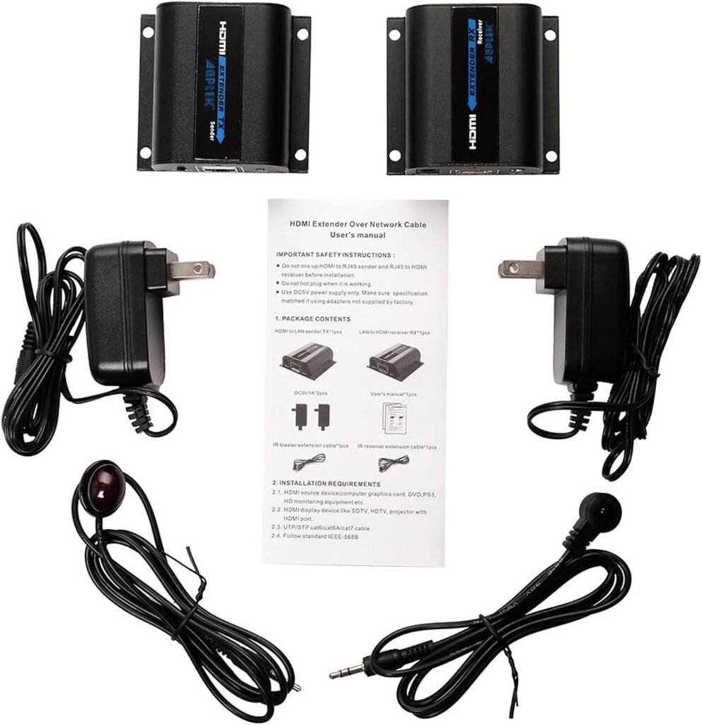 HDMI netwerk extender 60 meter met Ethernet kabel ondersteuning voor 3D 1080p video en audio overdracht
