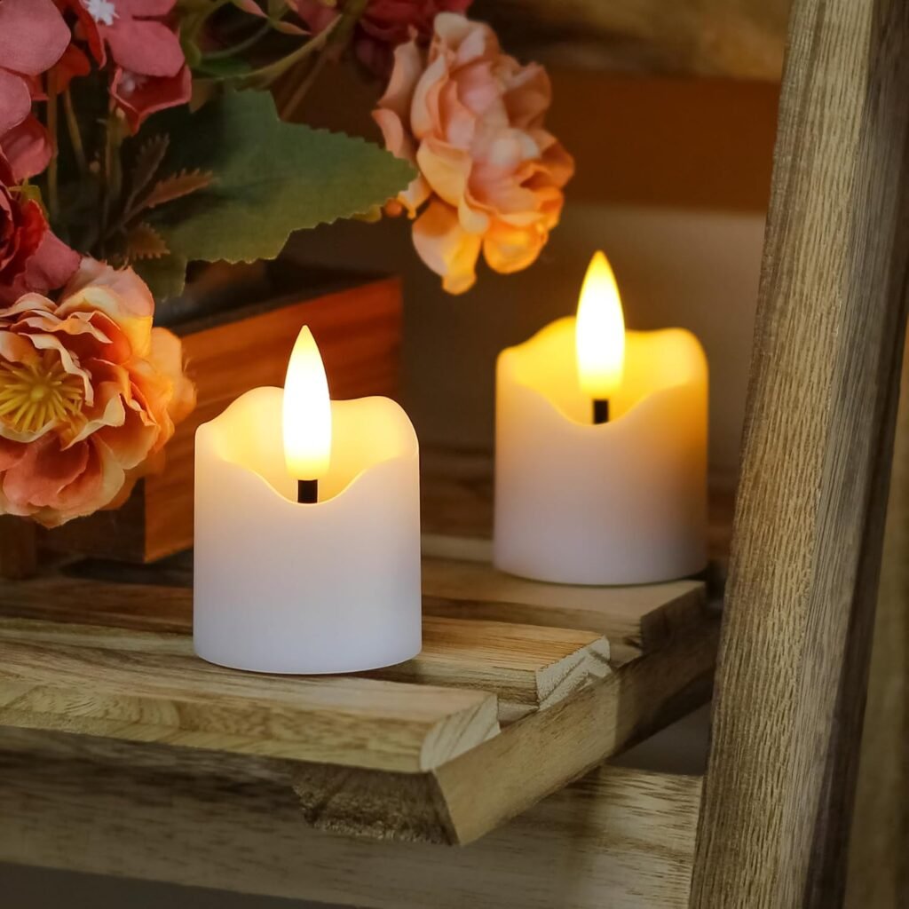 Oplaadbare LED waxinelichtjes set van 6 - Flameloze kaarsen sfeerverlichting voor thuis en feest - Afstandsbediening en timer USB oplaadbaar - 4 x 4,2 cm