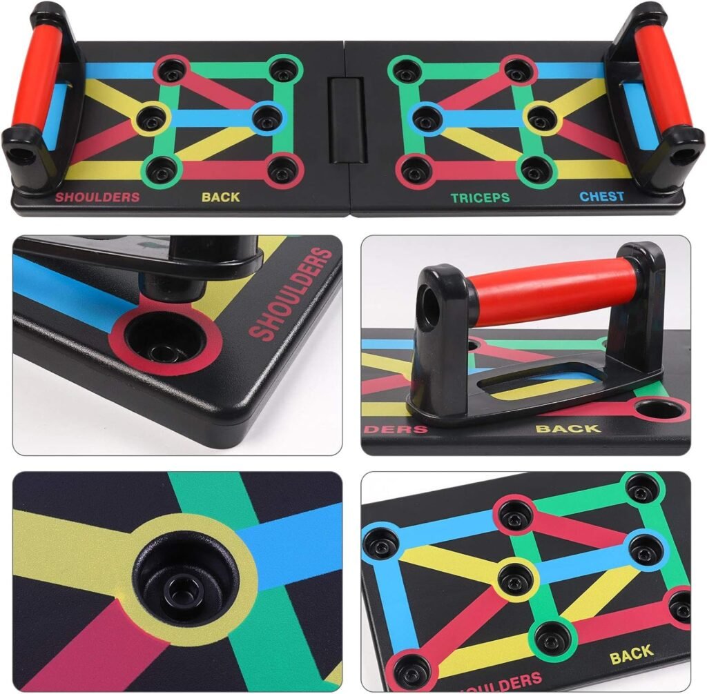 12-in-1 push up board met kleurcodes voor borst, schouders, rug en armen training thuis en buiten