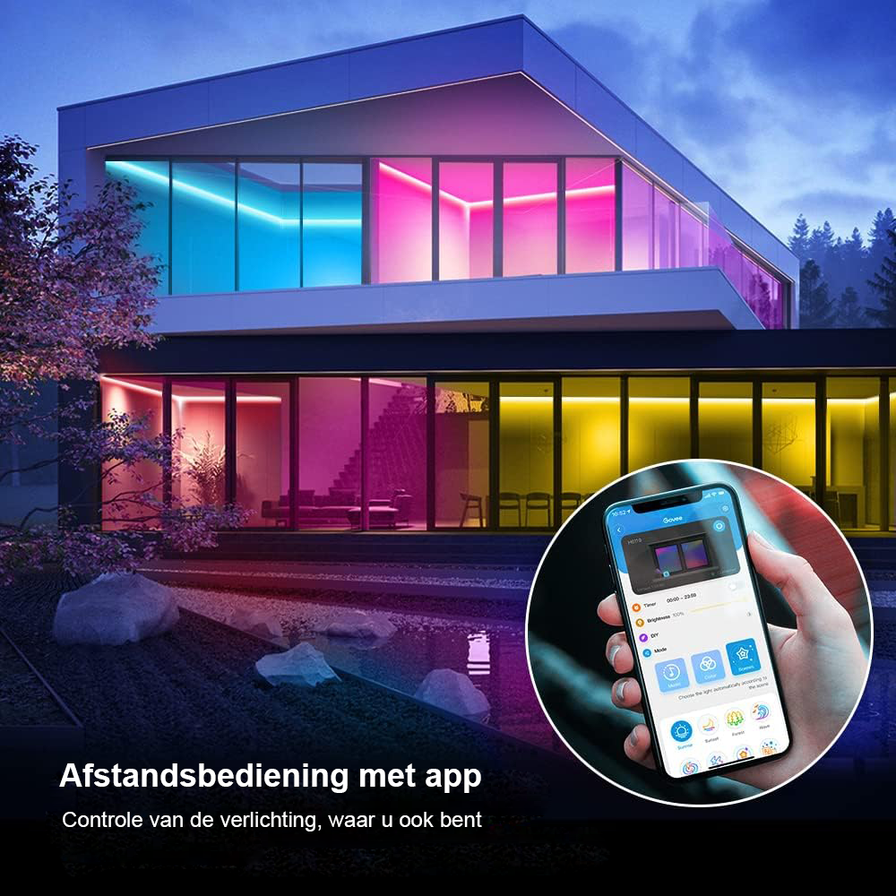 LED strip 5m slimme RGB verlichting - WiFi app bediening - muzieksynchronisatie smart home - Alexa Google Assistant energieklasse G