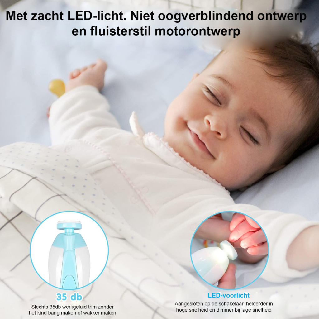 **Baby Nagelvijl** * 6 vijlkoppen * USB oplaadbaar * LED verlichting