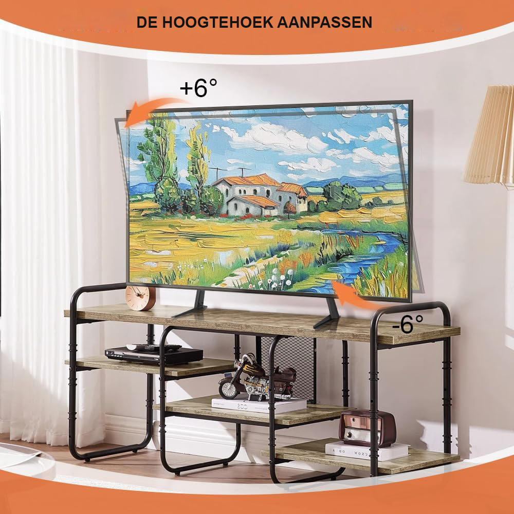 Universele TV standaard voor 27-65 inch schermen met metalen poten, in hoogte verstelbaar, VESA 800x400 mm, draagvermogen 40 kg