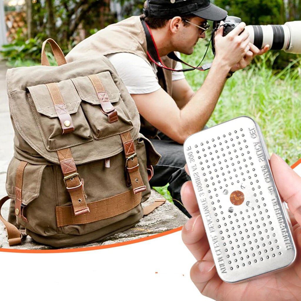 Silica gel ontvochtiger set 4x 40g met herbruikbare vochtvreters voor camera's, laden en opbergboxen