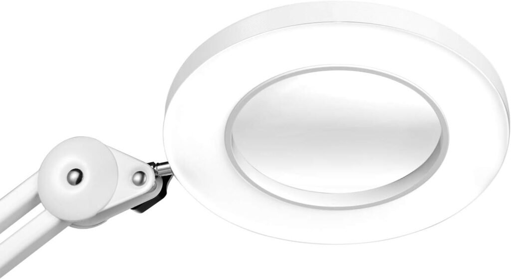 LED vergrootglaslamp met 5 dioptrie lens en dimbare verlichting voor knutselen en reparaties