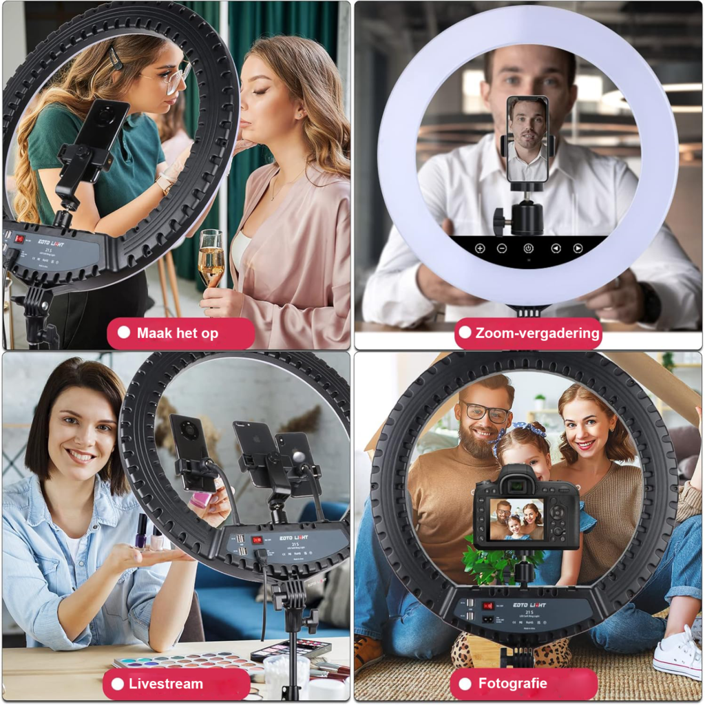21 inch LED ringlamp met statief en afstandsbediening voor video-opnames en fotografi