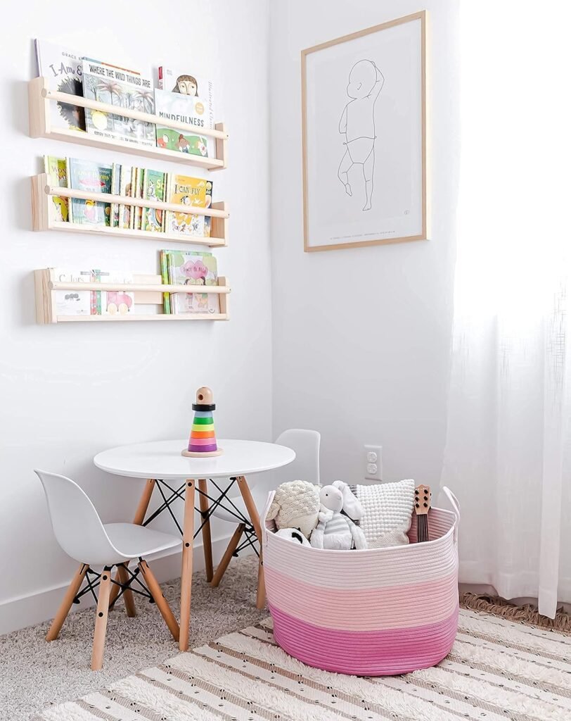 3-delige katoenen touw opbergmanden roze set 50x33 cm - wasmand en opbergmand - handgemaakt - woonkamer slaapkamer opslag
