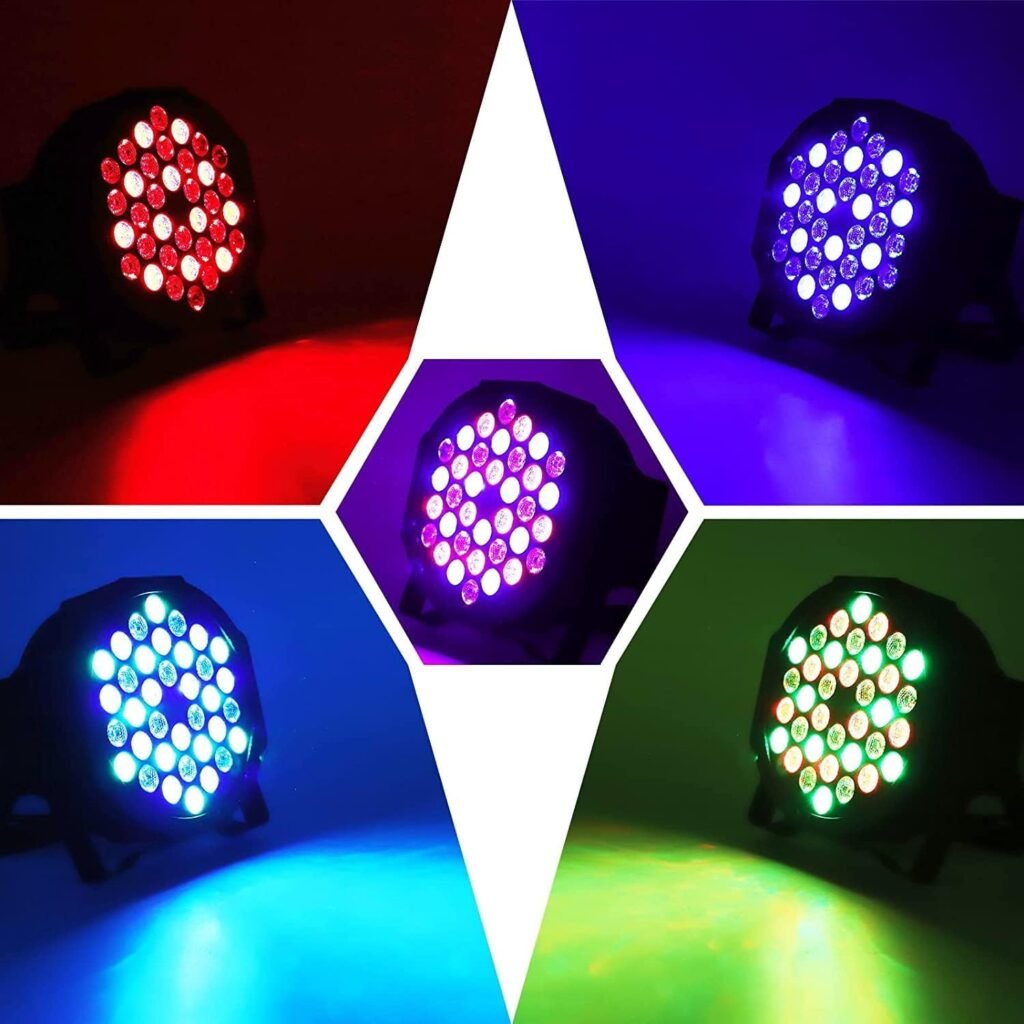 LED PAR spotlight met 36 RGB LED's voor stageverlichting, DJ, feest en DMX512 bediening in zwart