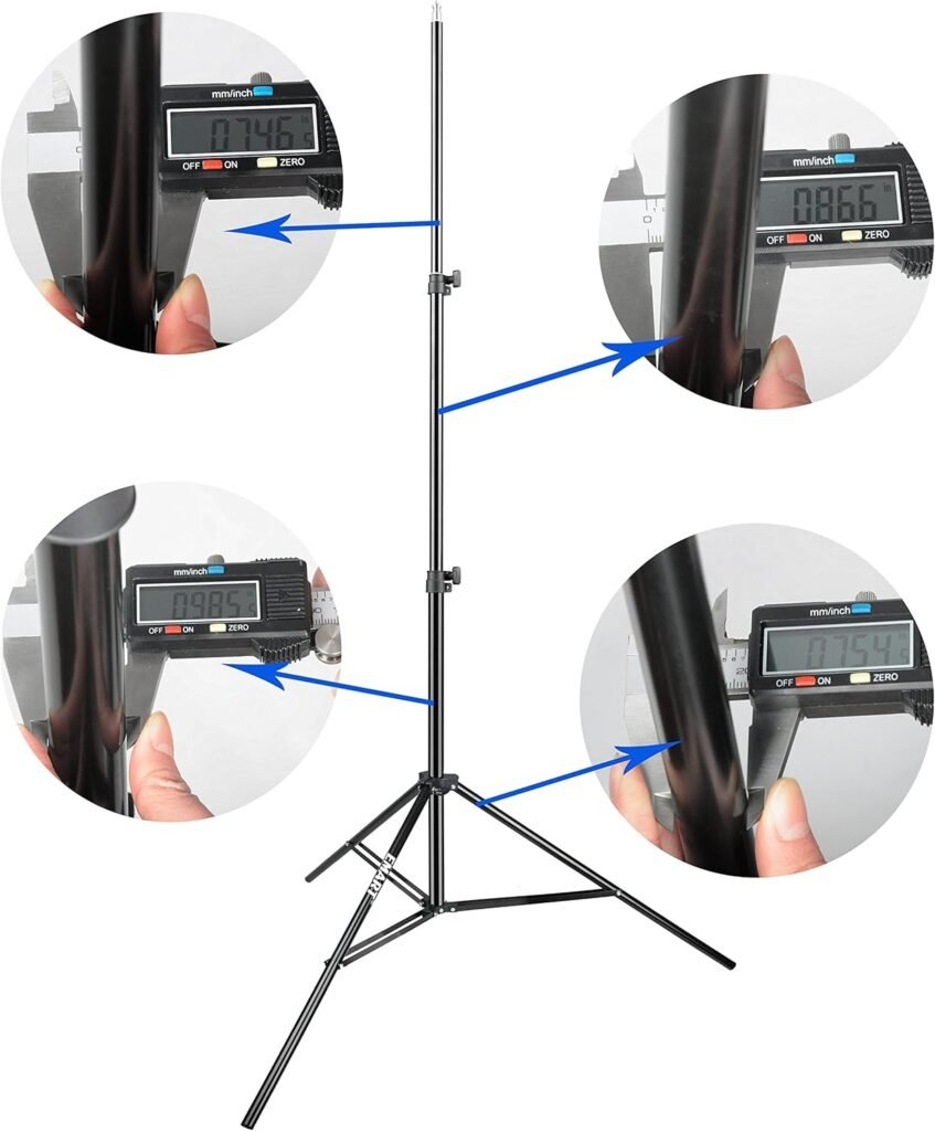 Lichtstatief set 260 cm aluminium voor fotografie, video, studio, softbox en achtergrondverlichting, 2 stuks