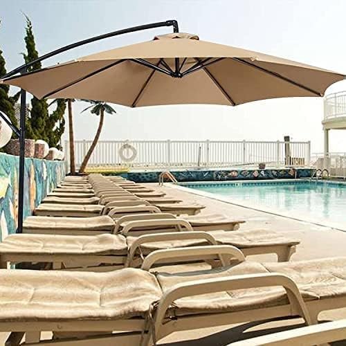 Waterdichte parasolhoes 3M khaki voor tuinparasol met UV-bescherming en 6 ribben