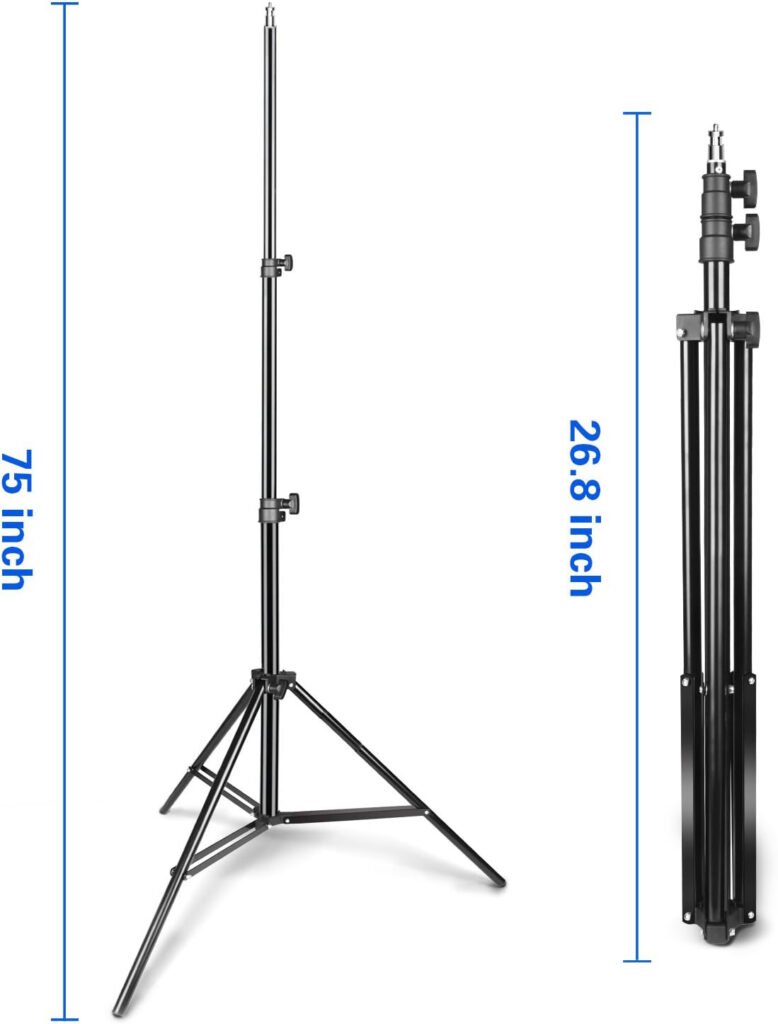 Lichtstatief set van 2 verstelbare fotografie statieven van 190 cm voor fotostudio, softbox en achtergronden