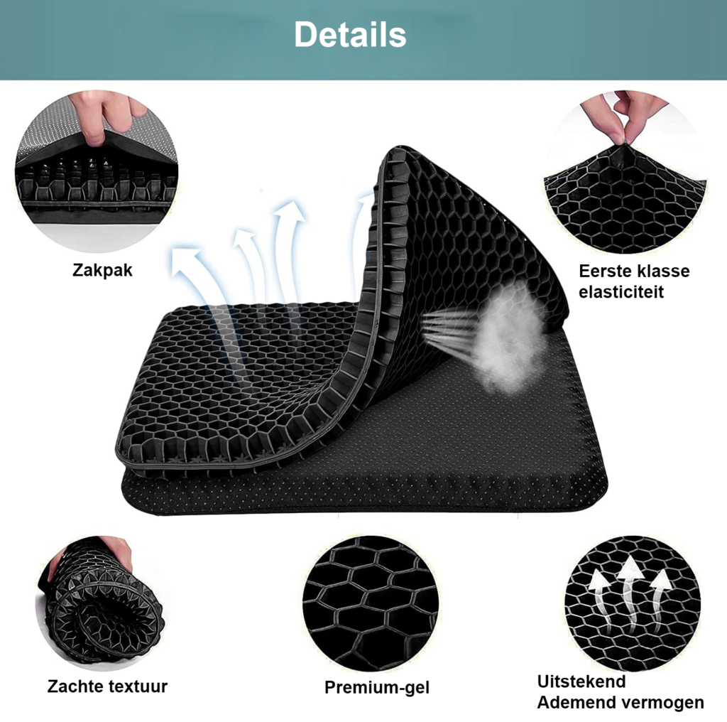 gel zitkussen honingraat ontwerp ademend antislip stoelkussen drukverlichting auto bureau rolstoel ergonomisch kussen