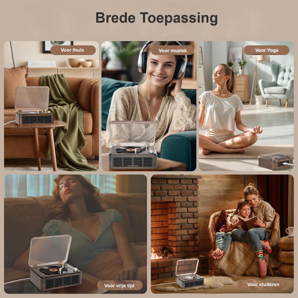 Draagbare CD speler met houten behuizing en Bluetooth speakers voor thuisgebruik