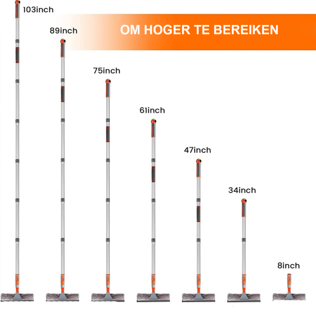 Professionele ramenwasser set met uitschuifbare ruitenwisser en microvezeldoeken voor raamreiniging