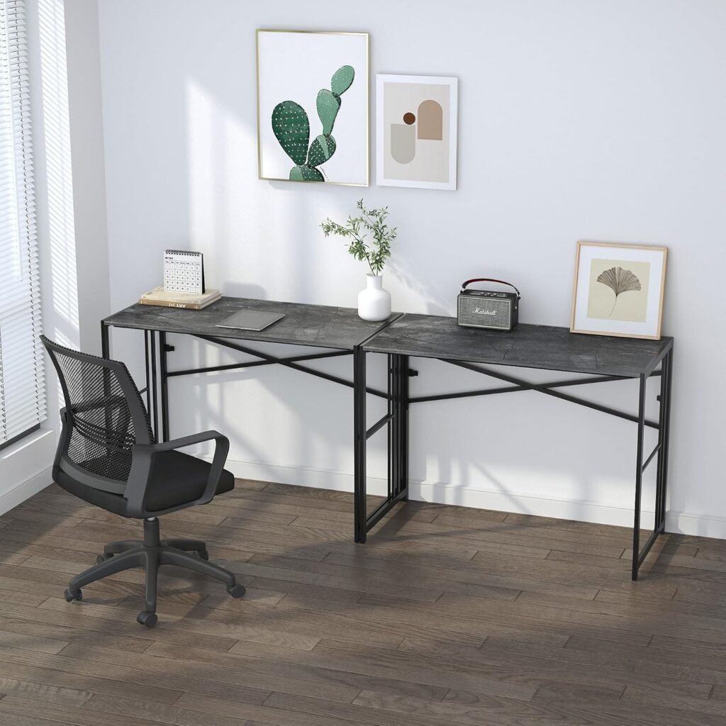 Vouwbaar Computerbureau 103 cm - Schrijf- en Gaming Bureau - Campingtafel Zonder Montage - Grijs Thuiswerkbureau