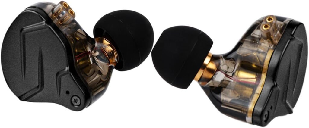 In-Ear Monitor oordopjes zwart met bedrade HiFi kabel en zinklegering behuizing