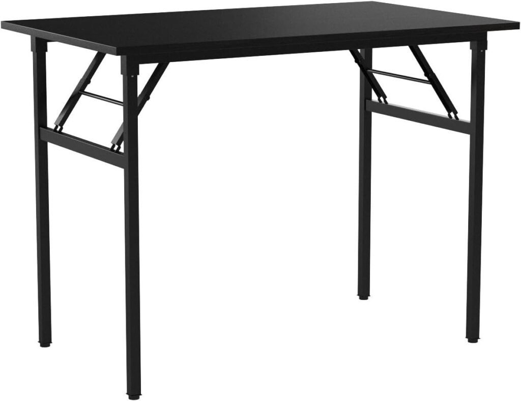 Opvouwbare computer tafel 100x60x75 cm voor thuiswerk, kantoor en computergebruik, compact bureau in zwart ontwerp