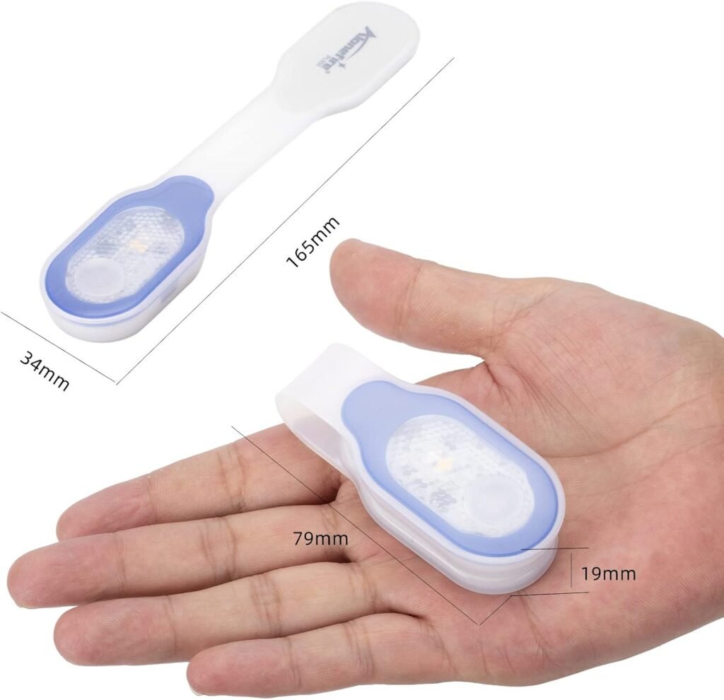 USB oplaadbaar clip-on nachtlampje met magnetische witte en blauwe LED verlichting
