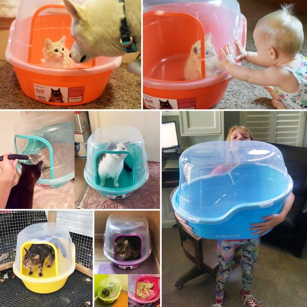 XL kattenbak met kap en deksel, gesloten jumbo litterbox voor grote katten en huisdieren, eenvoudig schoon te maken