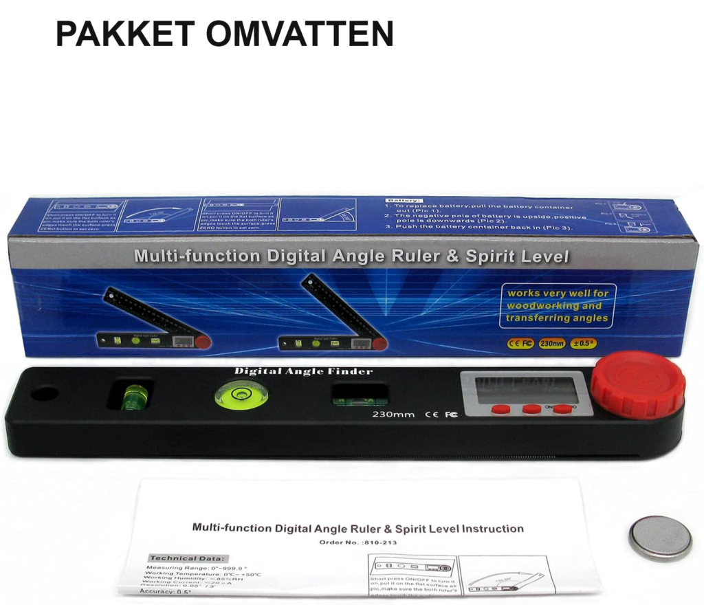 Digitale hoekmeter 0-999 graden LCD display waterpas protractor met nivelleer en lock functie voor bouw en ambachtelijk werk