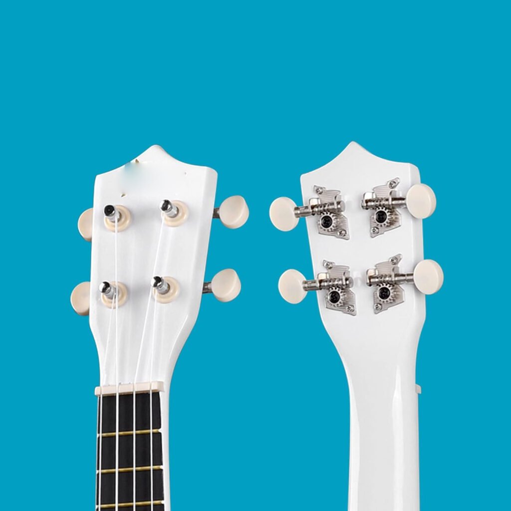 sopraan ukulele starter set 21 inch wit beginners ukelele met draagtas clip-on tuner accessoires snaren riem plectrum akkoordkaart poetsdoek