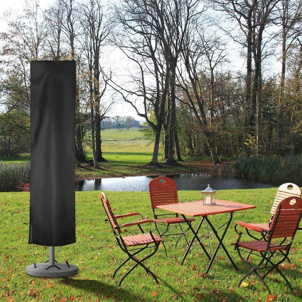 Waterdichte parasolhoes 240x57x57 cm met rits van 210D Oxford materiaal voor tuin en buiten
