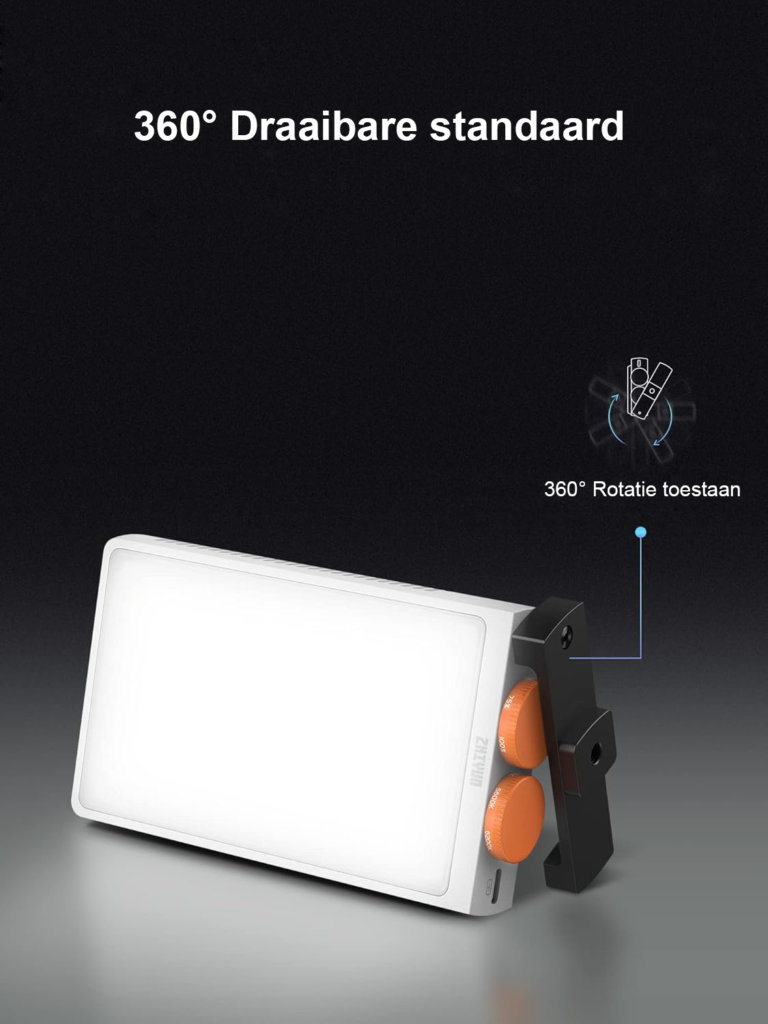 Krachtige LED videolamp 40W draagbare studioverlichting met 176 LED's voor camera en streaming, instelbare kleurtemperatuur 2700-6200K