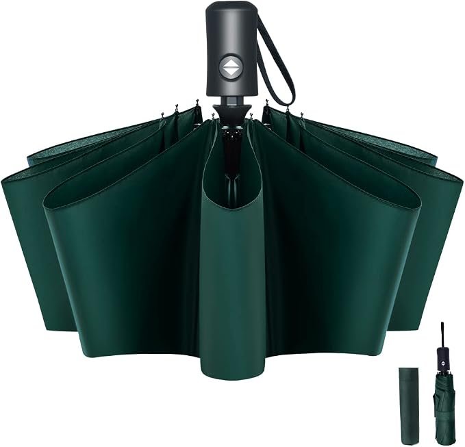 Opvouwbare reisparaplu met automatische open dicht functie, compacte winddichte paraplu voor heren en dames