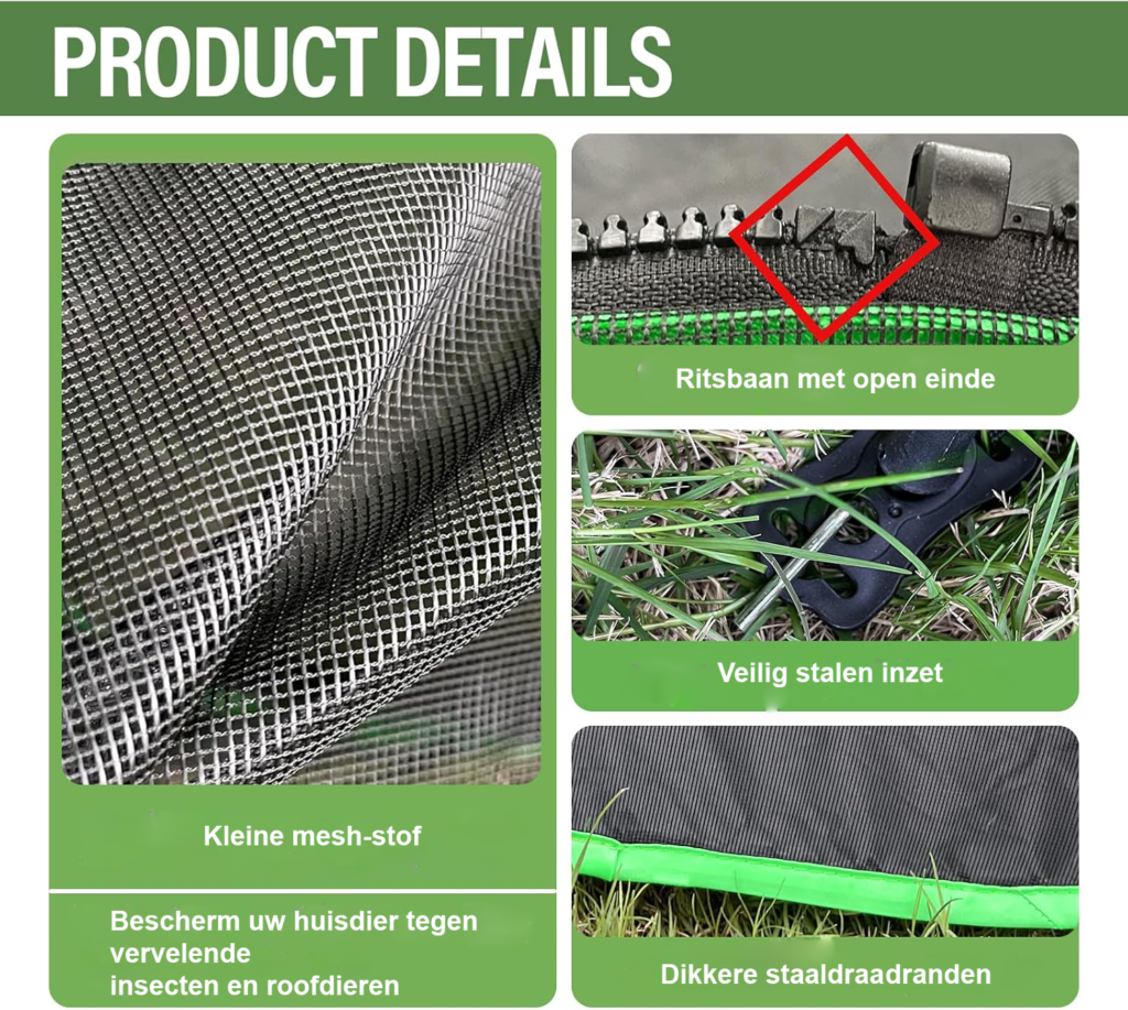 3-in-1 kattenverblijf met dome tent, tunnel en cube voor katten en kleine dieren buiten