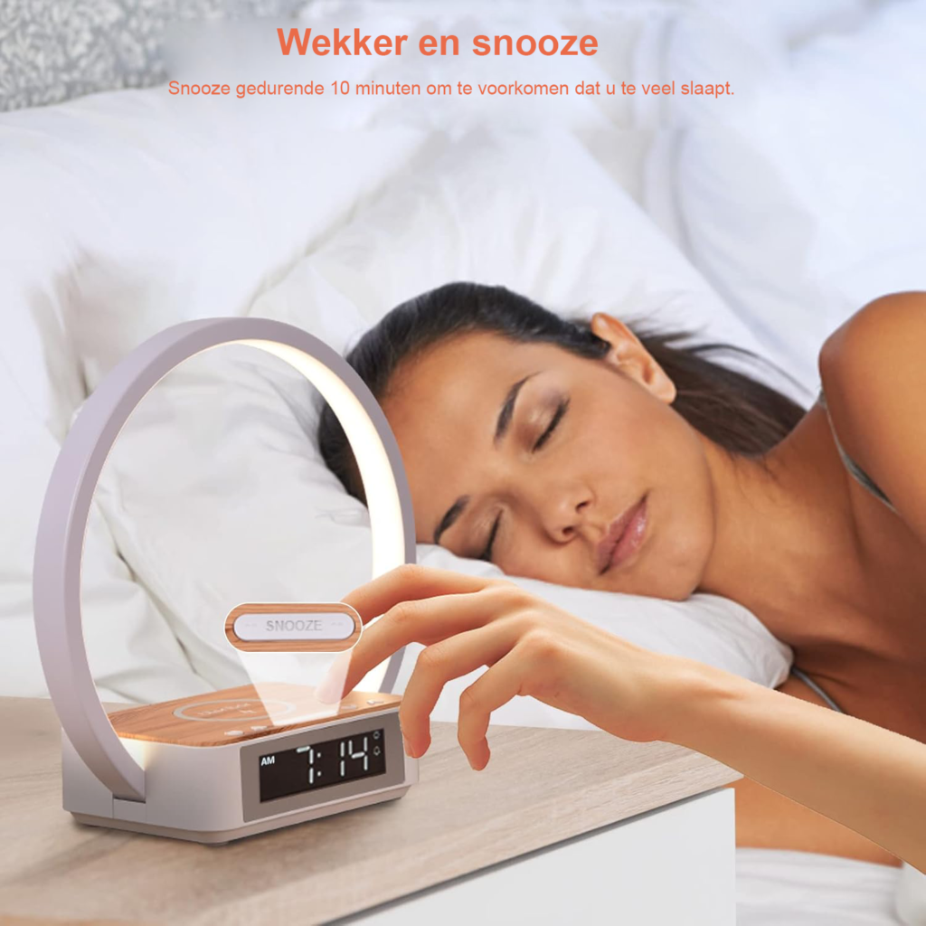 LED nachtlamp met touch control, dimfunctie en draadloze oplader voor slaapkamer en woonkamer met 3 helderheidsniveaus