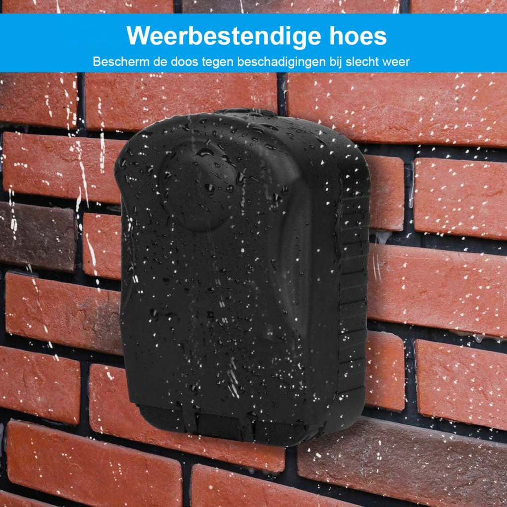 Sleutelkast muurbevestigd met 4-cijferig codeslot voor sleutelopslag met grote capaciteit en noodsleutel geschikt voor binnen en buiten gebruik voor thuis garage en kantoor