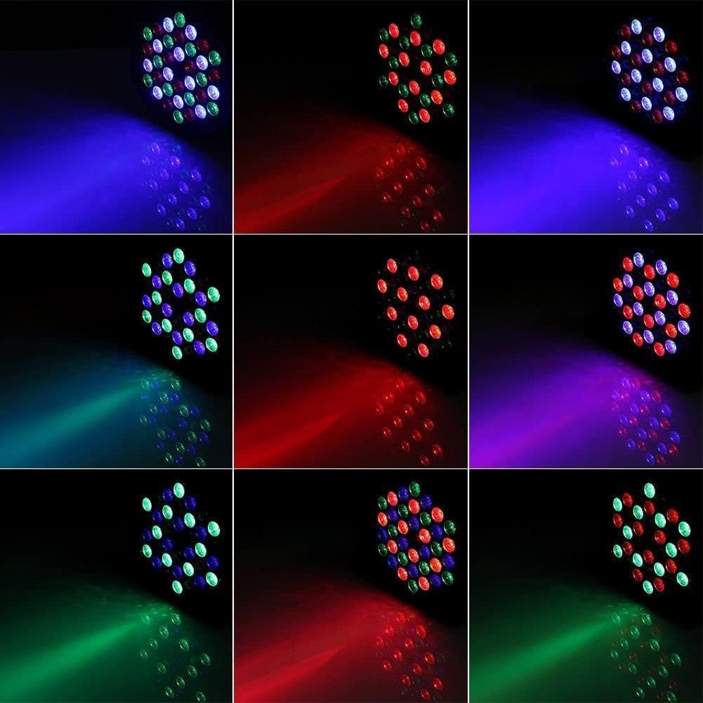 LED PAR spotlight met 36 RGB LED's voor stageverlichting, DJ, feest en DMX512 bediening in zwart