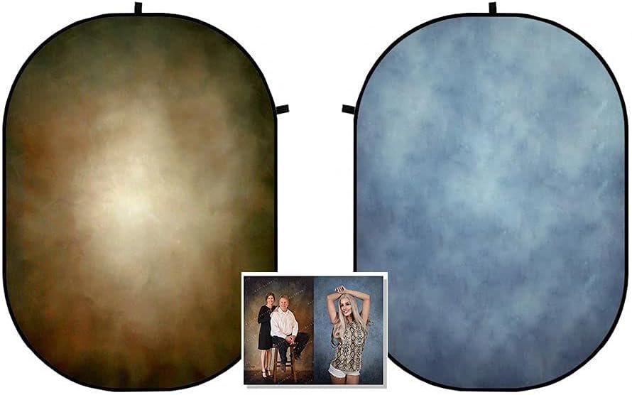 Vouwbare bruin-blauwe pop-up fotografie achtergrond 1,5 x 2 m voor studio en locatie