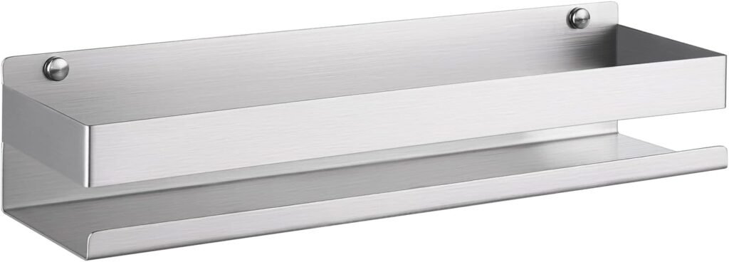 Doucheplank van geborsteld RVS 40 cm voor badkamer met wandmontage