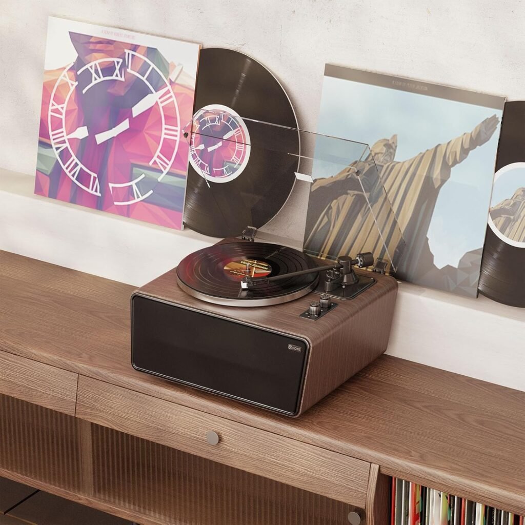 Platenspeler met Bluetooth en ingebouwde speakers hifi vinyl record player MM cartridge retro turntable