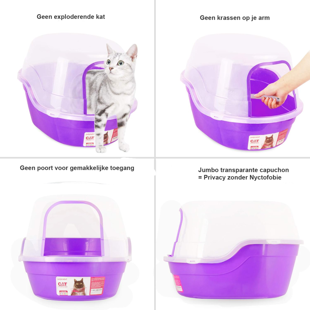 XL kattenbak met kap en deksel, gesloten jumbo litterbox voor grote katten en huisdieren, eenvoudig schoon te maken