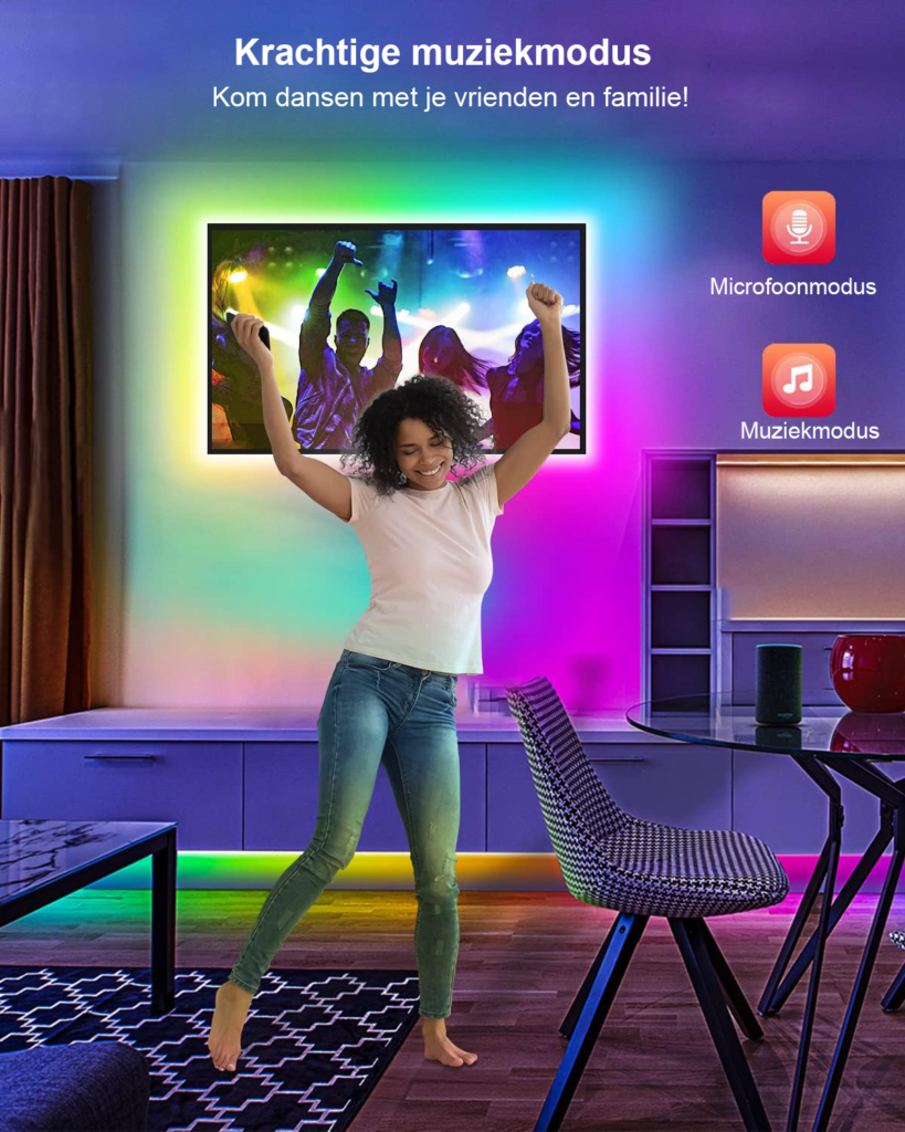 LED strip verlichting 5 meter voor TV achtergrondverlichting met RGB LED en afstandsbediening