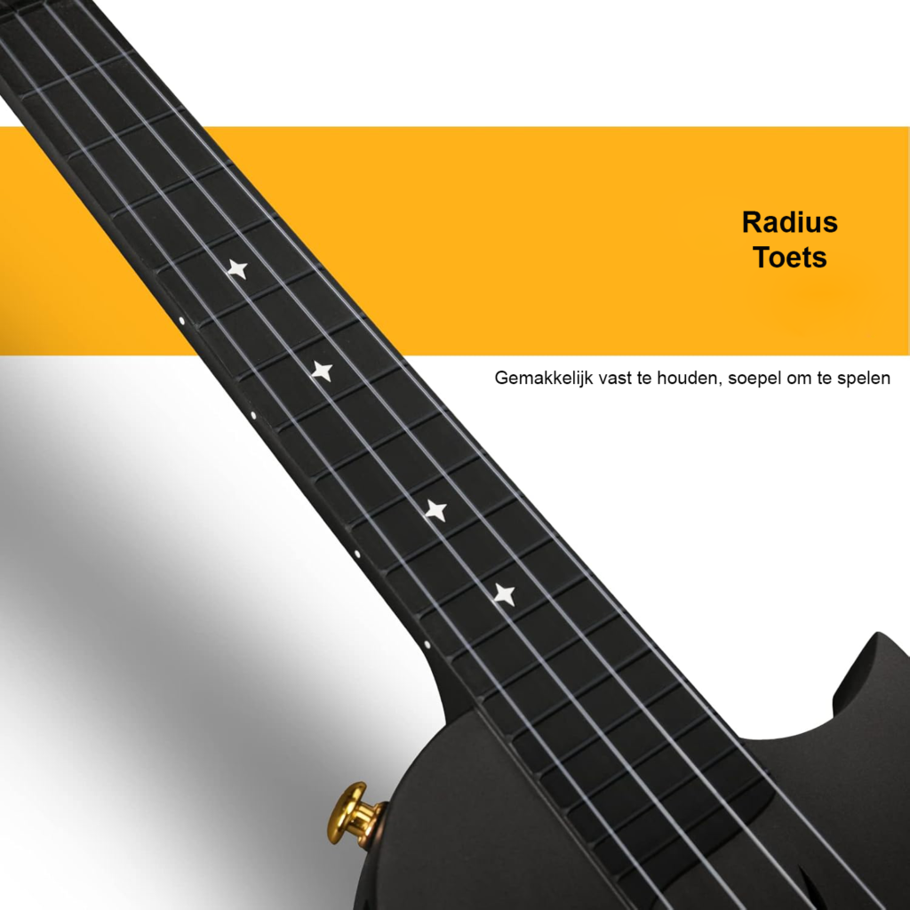 23 inch cutaway ukulele set van carbon fiber met draagtas, band, capo en extra snaren