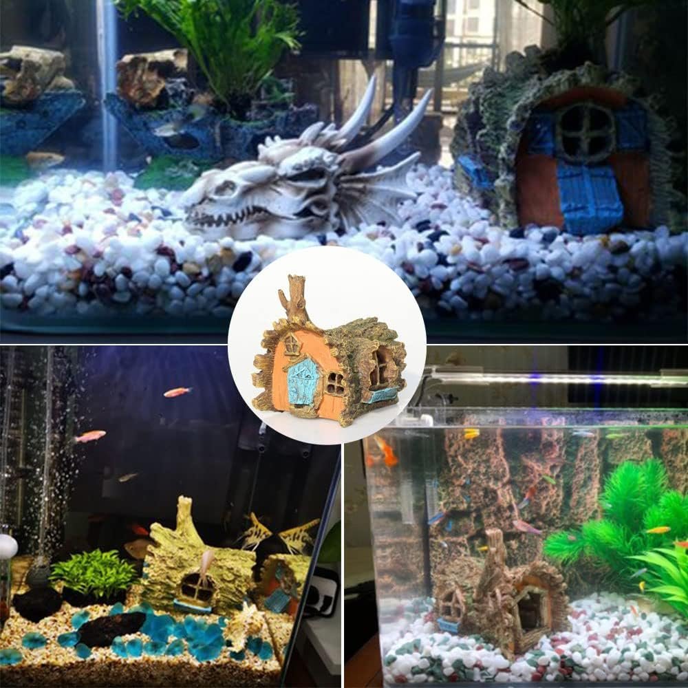 Aquarium ornament resin schuilgrot voor vissen en garnalen 15 x 11,5 cm – aquarium decoratie en verstopplek