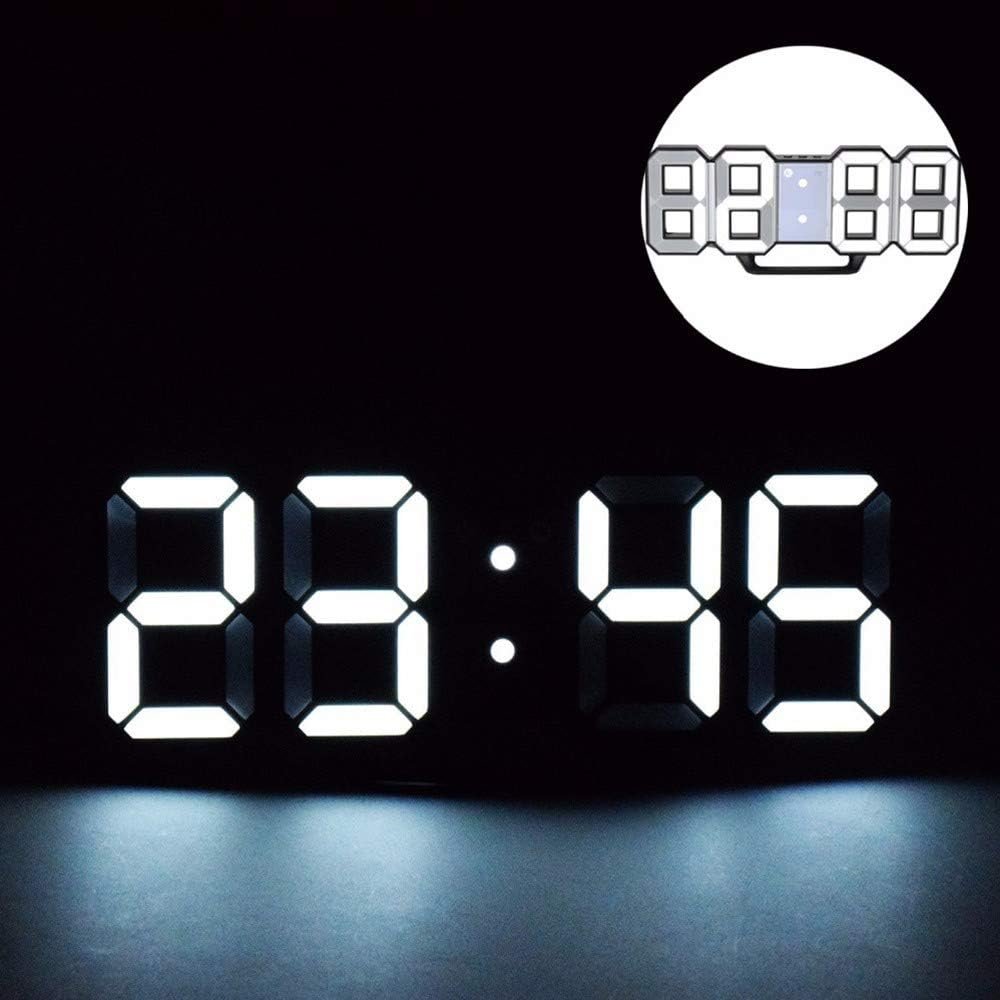 3D digitale LED wekker met dimbaar display en thermometer voor slaapkamer en kantoor