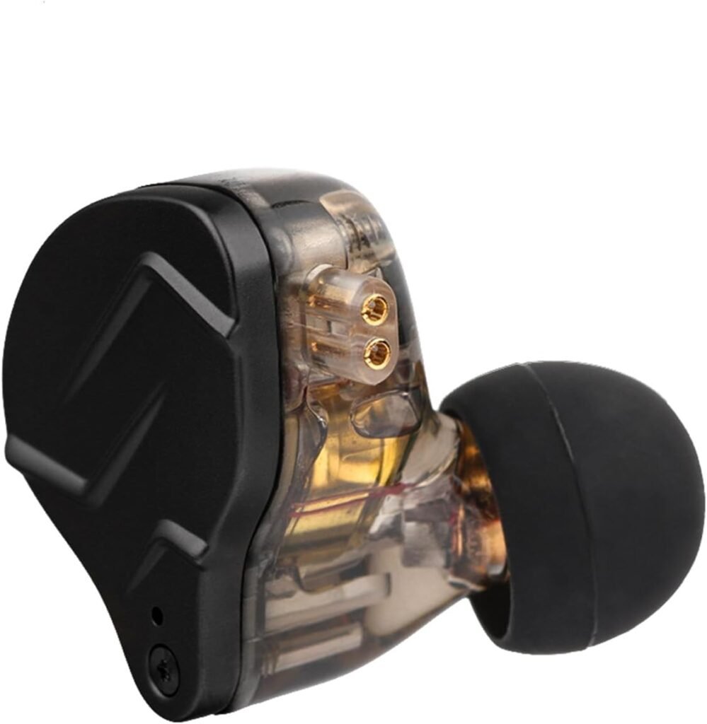 In-Ear Monitor oordopjes zwart met bedrade HiFi kabel en zinklegering behuizing