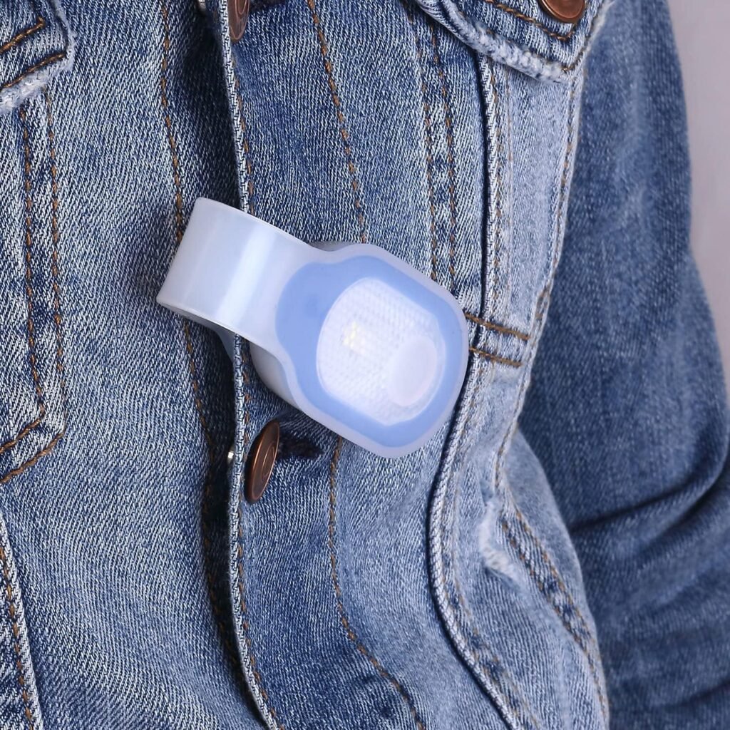 USB oplaadbaar clip-on nachtlampje met magnetische witte en blauwe LED verlichting