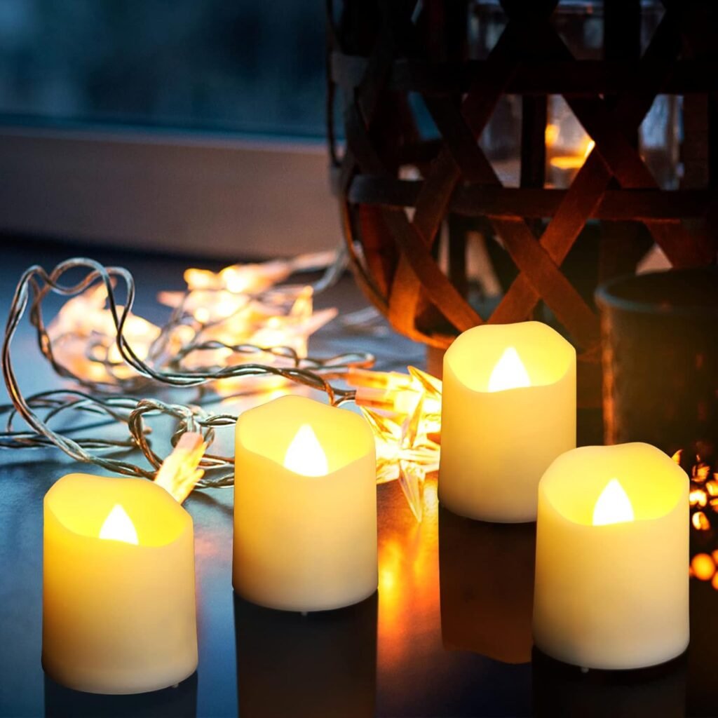 Oplaadbare LED theelicht kaarsen met afstandsbediening, timer en warm wit flikkerend licht inclusief USB-oplaadkabel