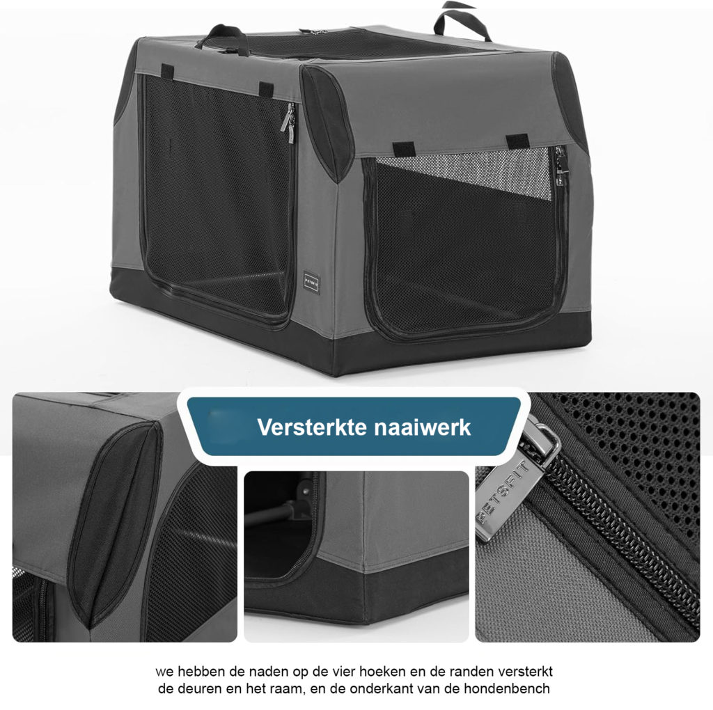 Hondentransportbox auto vouwbaar schuin ontwerp bagageruimte verstelbare stofafdekking kauwbestendig gaas honden transportbox kofferbak vervoer huisdier