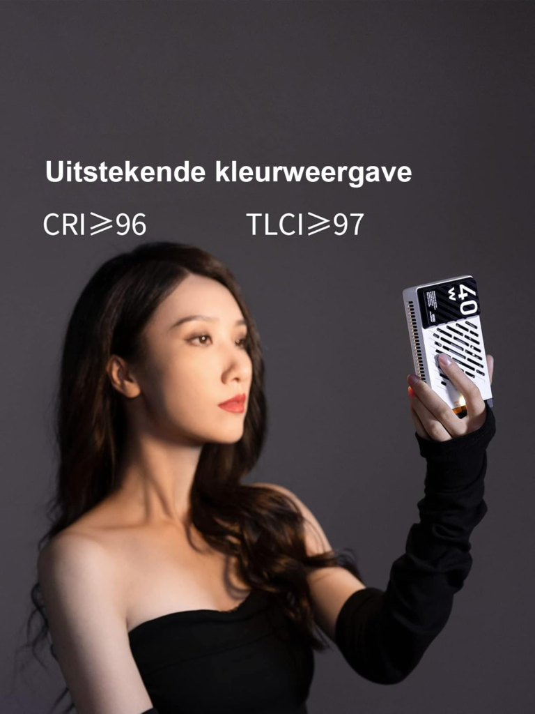 Krachtige LED videolamp 40W draagbare studioverlichting met 176 LED's voor camera en streaming, instelbare kleurtemperatuur 2700-6200K
