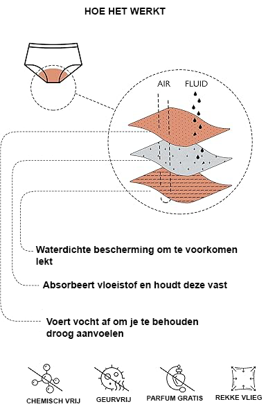 Menstruatie zwemslip met lekvrije bikini onderbroek voor vrouwen en meisjes maat L, herbruikbare absorberende zwemkleding voor menstruatie