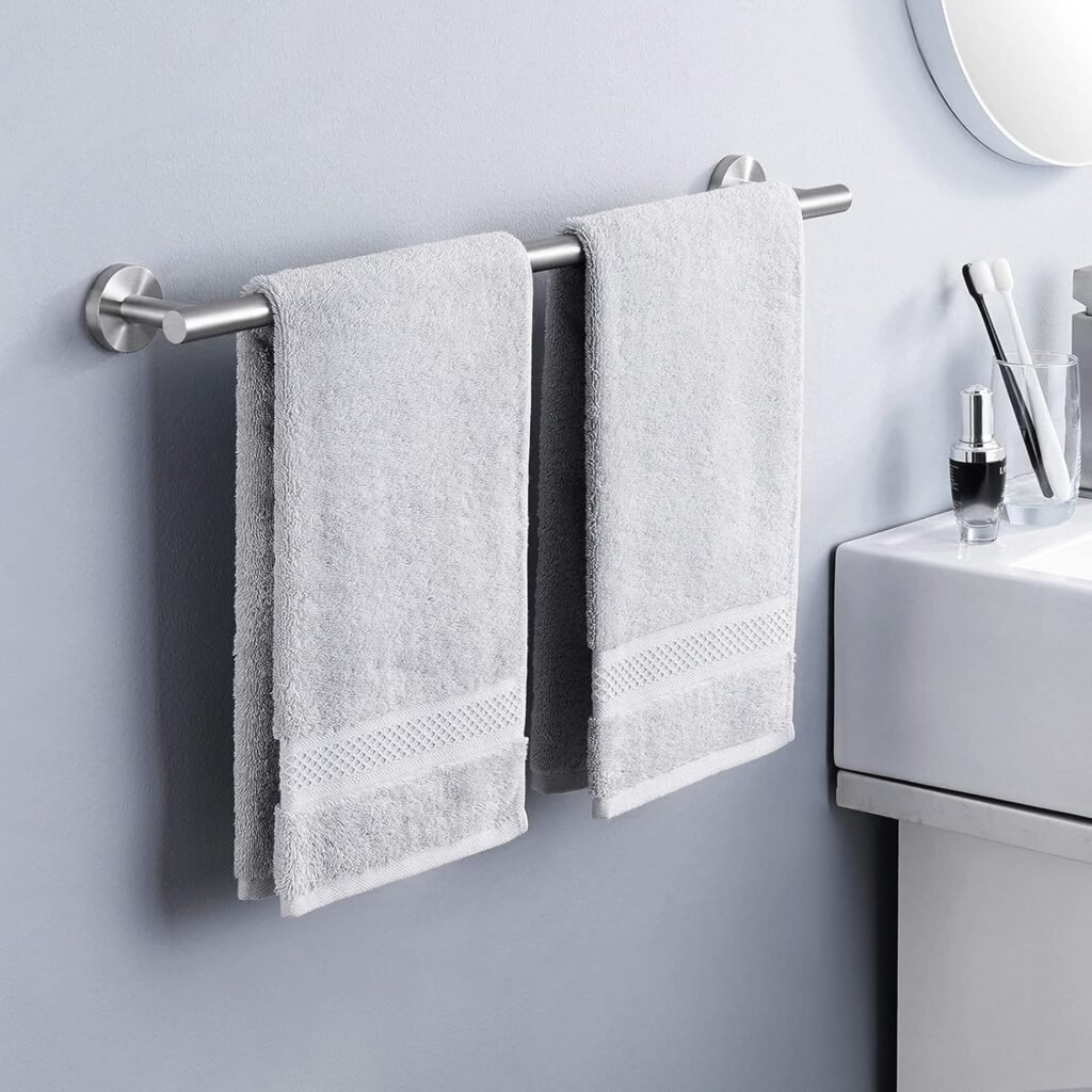 Zelfklevend RVS handdoekrek van 60 cm met wandmontage en geborstelde afwerking voor badkamer, keuken en woonkamer